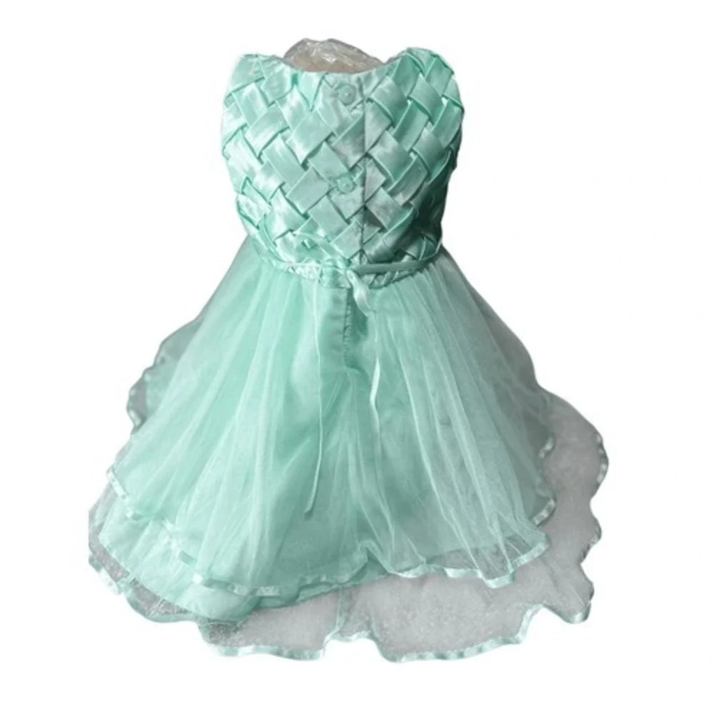Toddler Girl 12M Mint Green Formal Tulle Dress Rhinestone Flower Girl Easter